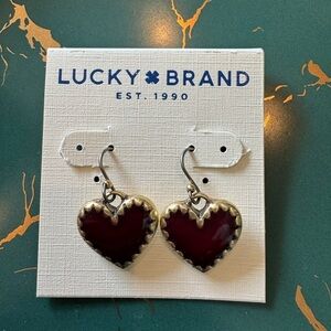Lucky Brand Red Heart Earrings